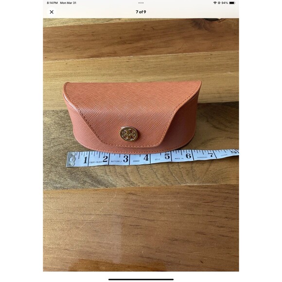 Tony Burch Semi-Hard Sunglasses Case with Magnetic Closure Orange W/Gold Logo - Picture 7 of 9